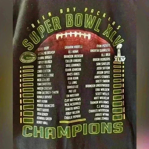 Green Bay Packers Superbowl XLV Champions T-Shirt L - Picture 2 of 3